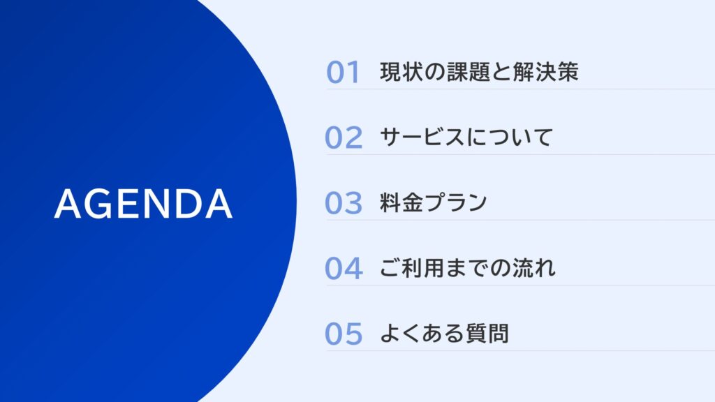 営業資料_アジェンダ